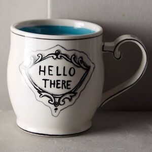 Anthropologie Molly Hatch Crowned Leaf Mug “Hello There”